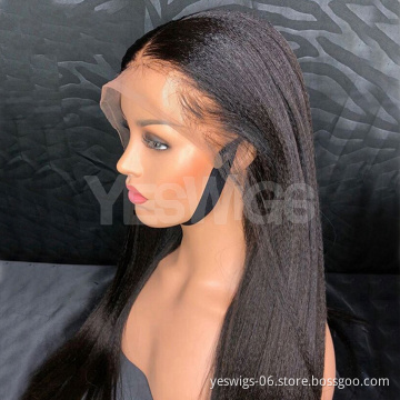 Cheap Wholesale Yeswigs Kinky Yaki Straight Lace Frontal Wig Raw Brazilian Virgin Human Hair Transparent Hd Full Lace Front Wig